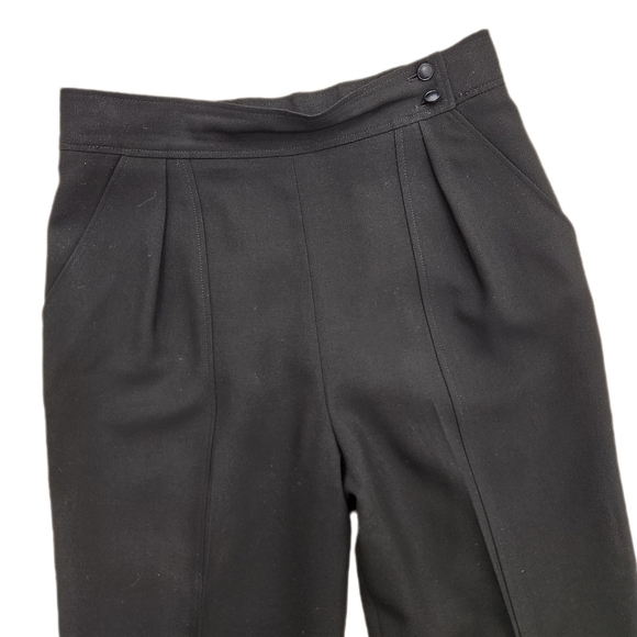 VINTAGE Courreges Paris Trousers, Black Worster Wool, France A, US Womens 4 - Picture 4 of 11